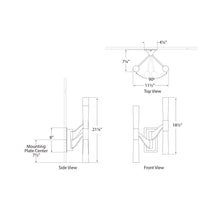 Load image into Gallery viewer, Brenta LED Double Wall Light - line drawing.
