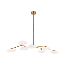 Load image into Gallery viewer, Brindille LED Linear Pendant Light in Soft Brass.
