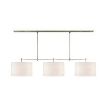 Load image into Gallery viewer, Bryant Linear Pendant Light in Antique Nickel/Linen (Large).
