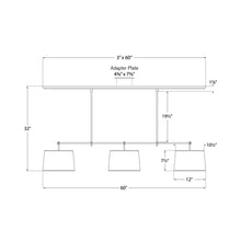 Load image into Gallery viewer, Bryant Linear Pendant Light - line drawing.
