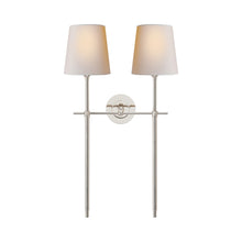 Load image into Gallery viewer, Bryant Tail Wall Light in Polished Nickel (2-Light).
