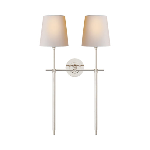 Bryant Tail Wall Light in Polished Nickel (2-Light).