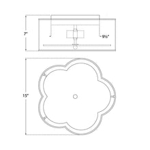 Load image into Gallery viewer, Bryce Flower Flushmount Ceiling Light - line drawing.
