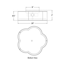 Load image into Gallery viewer, Bryce Flower Flushmount Ceiling Light - line drawing.
