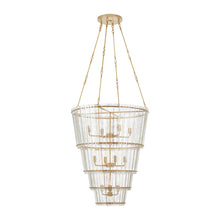 Load image into Gallery viewer, Cadence Waterfall Chandelier in Hand-Rubbed Antique Brass (Large).
