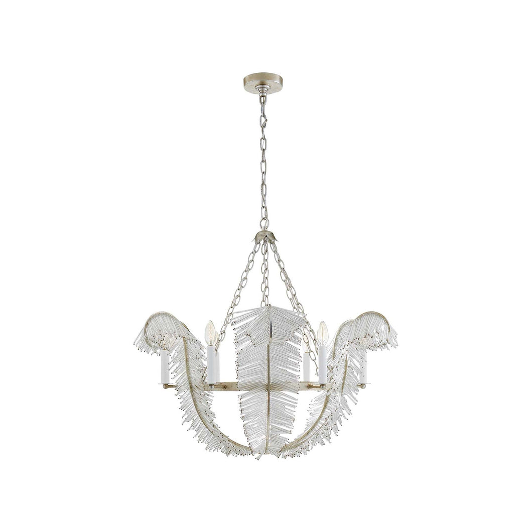 Calais Chandelier in Burnished Silver Leaf.