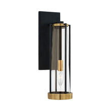 Load image into Gallery viewer, Calix Bath Wall Light in Bronze and Brass/Clear Glass.
