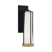 Load image into Gallery viewer, Calix Bath Wall Light in Bronze and Brass/White Glass.
