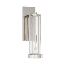 Load image into Gallery viewer, Calix Bath Wall Light in Polished Nickel/Clear Glass.
