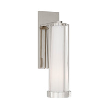 Load image into Gallery viewer, Calix Bath Wall Light in Polished Nickel/White Glass.
