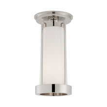 Load image into Gallery viewer, Calix Semi Flush Mount Ceiling Light in Polished Nickel/White Glass.
