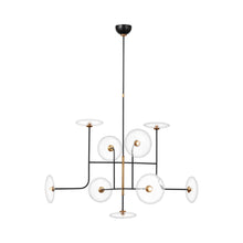 Load image into Gallery viewer, Calvino LED Chandelier in Aged Iron/Hand-Rubbed Antique Brass. (X-Large).
