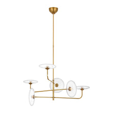 Load image into Gallery viewer, Calvino LED Chandelier in Hand-Rubbed Antique Brass (Large).
