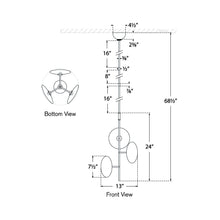 Load image into Gallery viewer, Calvino LED Pendant Light - line drawing.
