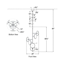 Load image into Gallery viewer, Calvino LED Pendant Light - line drawing.
