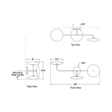 Load image into Gallery viewer, Calvino LED Wall Light - line drawing.
