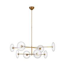 Load image into Gallery viewer, Calvino Radial LED Chandelier in Hand-Rubbed Antique Brass.
