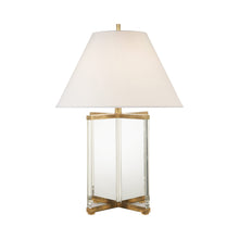 Load image into Gallery viewer, Cameron Table Lamp in Crystal and Gild Iron/Linen.
