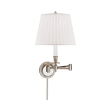 Load image into Gallery viewer, Candlestick Swing Arm Wall Light in Polished Nickel (Silk).
