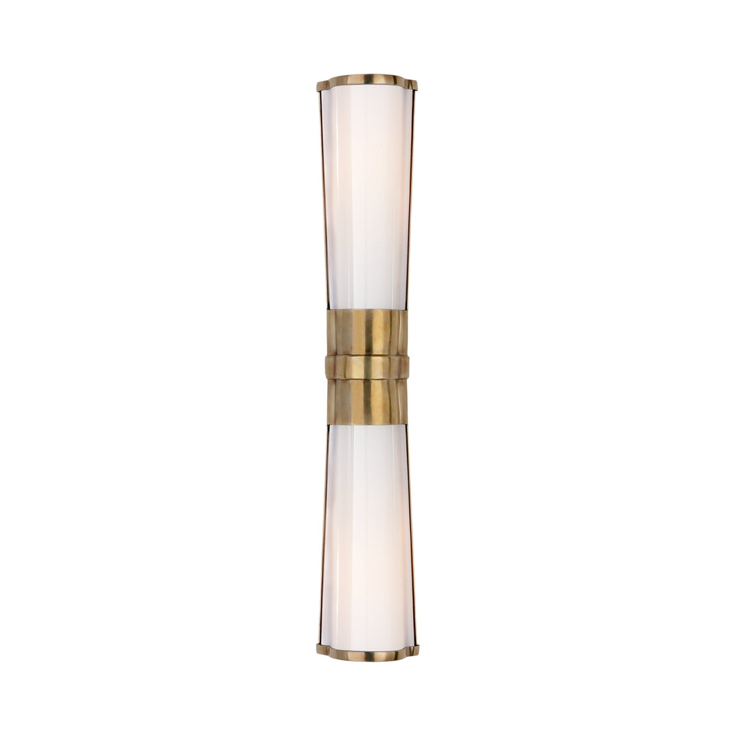 Carew Vanity Wall Light in Antique-Burnished Brass.