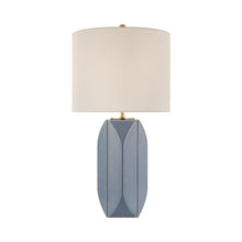 Load image into Gallery viewer, Carmilla Table Lamp in Polar Blue Crackle.
