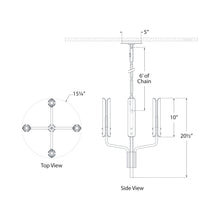 Load image into Gallery viewer, Casoria LED Chandelier - line drawing.
