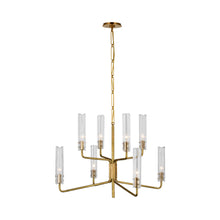 Load image into Gallery viewer, Casoria Two-Tier LED Chandelier in Hand-Rubbed Antique Brass (8-Light).

