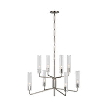 Load image into Gallery viewer, Casoria Two-Tier LED Chandelier in Polished Nickel (8-Light).
