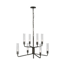 Load image into Gallery viewer, Casoria Two-Tier LED Chandelier in Bronze (8-Light).
