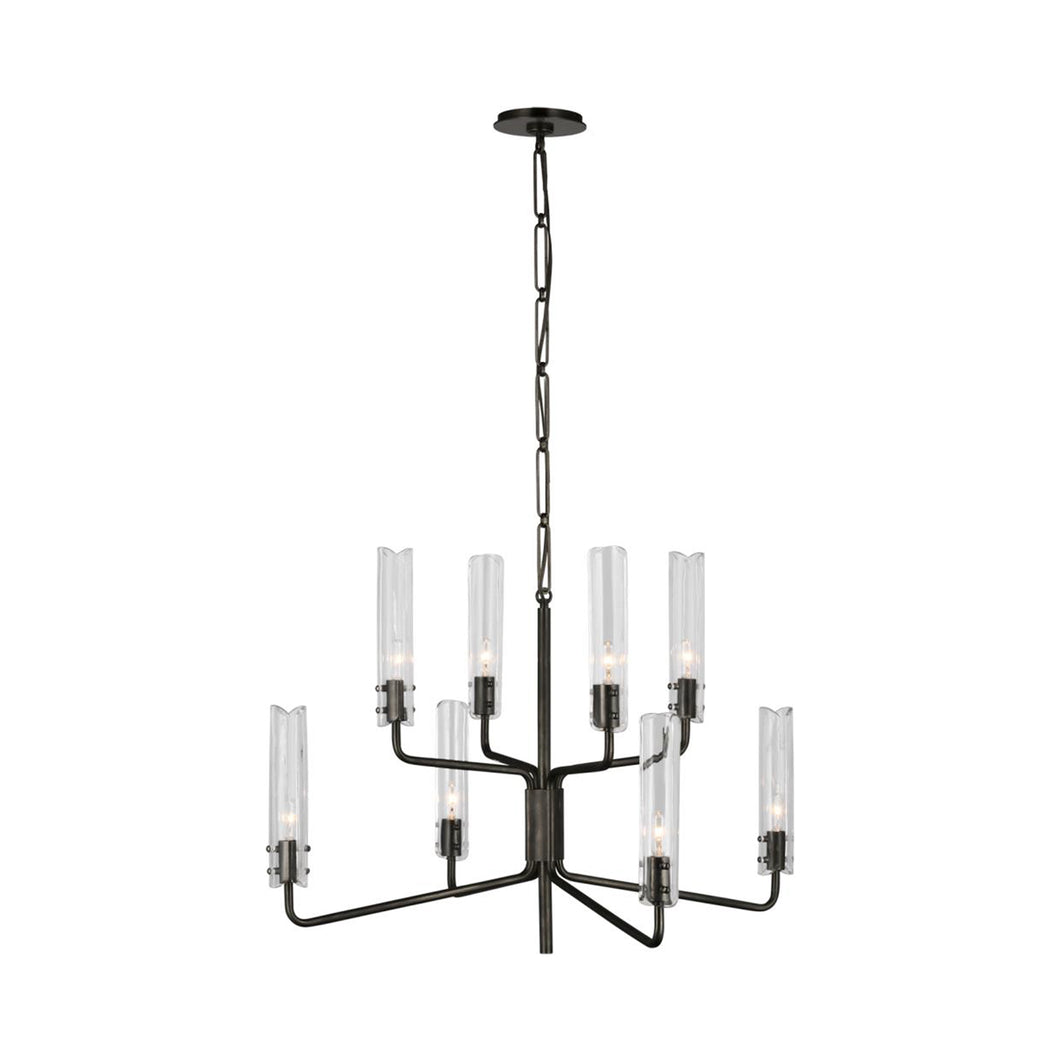 Casoria Two-Tier LED Chandelier in Bronze (8-Light).