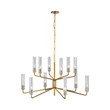 Load image into Gallery viewer, Casoria Two-Tier LED Chandelier in Hand-Rubbed Antique Brass (12-Light).

