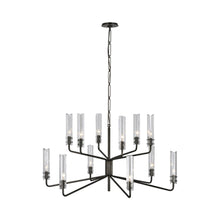 Load image into Gallery viewer, Casoria Two-Tier LED Chandelier in Bronze (12-Light).
