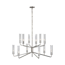 Load image into Gallery viewer, Casoria Two-Tier LED Chandelier in Polished Nickel (12-Light).
