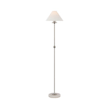Load image into Gallery viewer, Caspian Accent LED Floor Lamp in Polished Nickel and Alabaster.

