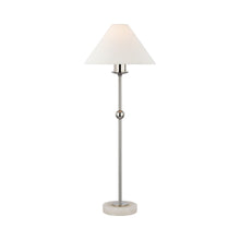Load image into Gallery viewer, Caspian Accent LED Table Lamp in Polished Nickel/Alabaster.
