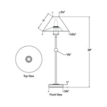 Load image into Gallery viewer, Caspian Accent LED Table Lamp - line drawing.
