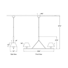 Load image into Gallery viewer, Cesta Linear Pendant Light - line drawing.
