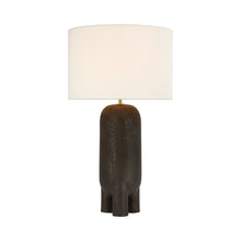 Load image into Gallery viewer, Chalon LED Table Lamp in Stained Black Metallic.
