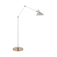 Load image into Gallery viewer, Charlton Floor Lamp in White/Hand-Rubbed Antique Brass.
