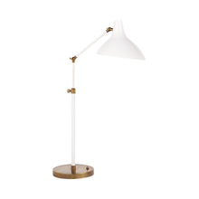 Load image into Gallery viewer, Charlton Table Lamp in White/Hand-Rubbed Antique Brass.
