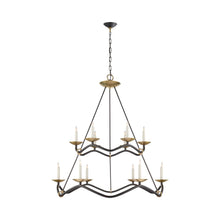 Load image into Gallery viewer, Choros Chandelier in Aged Iron (Two-Tier).
