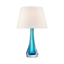 Load image into Gallery viewer, Christa Table Lamp in Cerulean Blue Glass.
