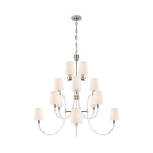 Load image into Gallery viewer, Clarice Chandelier in Polished Nickel.
