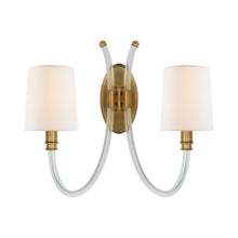 Load image into Gallery viewer, Clarice Wall Light in Antique Brass.
