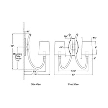 Load image into Gallery viewer, Clarice Wall Light - line drawing.
