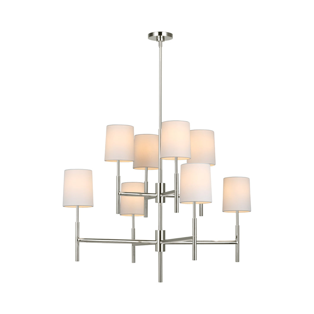 Clarion LED Chandelier in Polished Nickel (29-Inch).