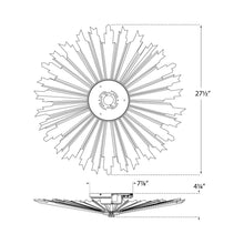 Load image into Gallery viewer, Claymore LED Flush Mount Ceiling Light - line drawing.
