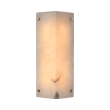 Load image into Gallery viewer, Clayton Wall Light in Alabaster and Hand-Rubbed Antique Brass (2-Light).
