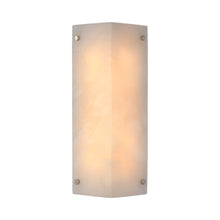 Load image into Gallery viewer, Clayton Wall Light in Alabaster and Polished Nickel (2-Light).
