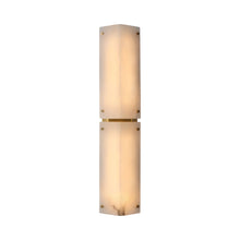 Load image into Gallery viewer, Clayton Wall Light in Alabaster and Hand-Rubbed Antique Brass (4-Light).
